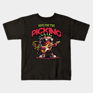 Funny Strawberry Rocker Kids T-Shirt